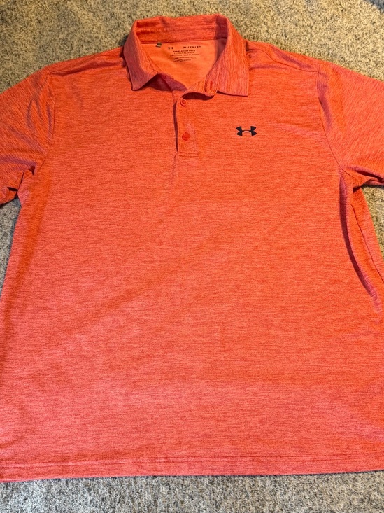 Under Armour Other - Under Armour Men’s Orange Polo Performance Shirt size XL custom